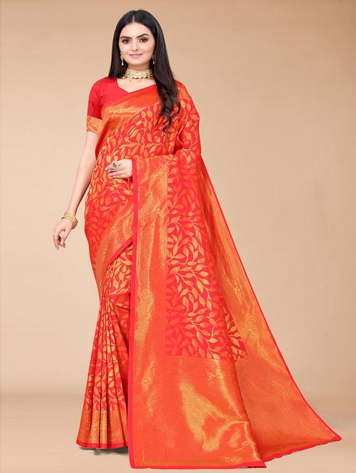 self designed printed saree with blouse - 19507924 - Very Small Image - 1