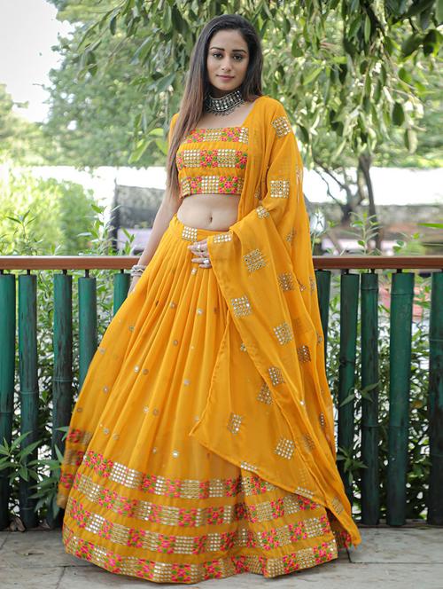 self design unstitched lehenga  - 19508376 - Very Small Image - 1
