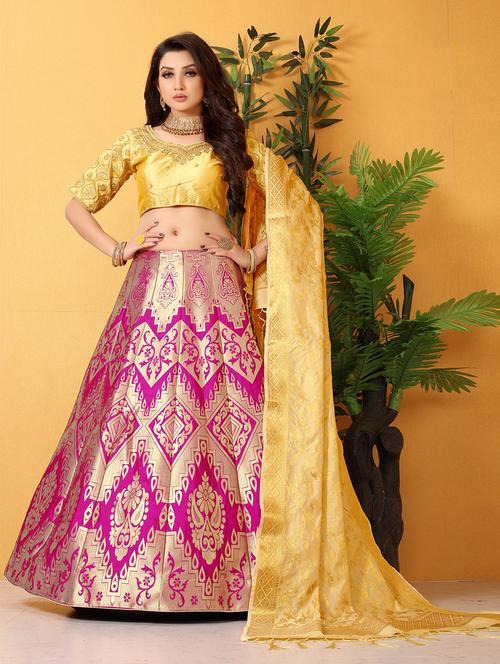 self design unstitched lehenga  - 19508677 - Very Small Image - 1