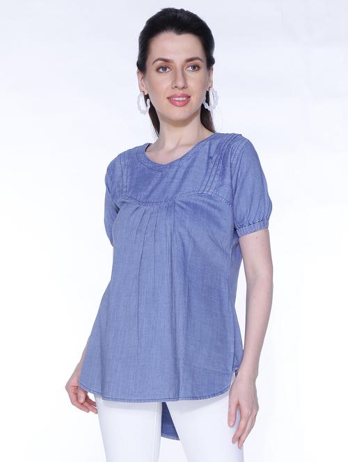 solids denim regular top - 19509162 - Very Small Image - 1