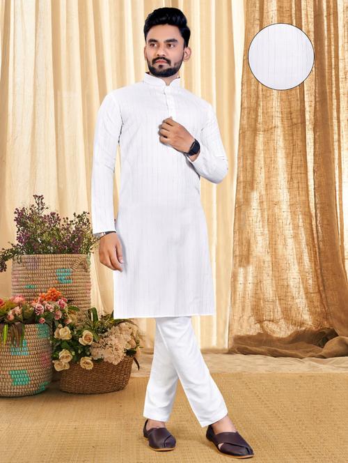 white solid long kurta - 19510678 - Very Small Image - 1