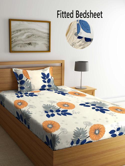 printed bed sheet with pillow cover - 19511634 - Very Small Image - 1