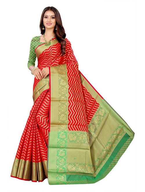 women's banarasi saree with blouse - 19514867 - Very Small Image - 1