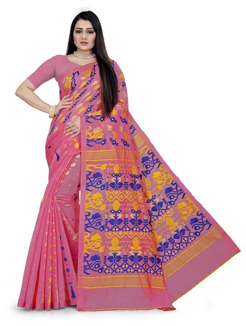 printed jamdani saree with blouse  - 19515467 - Very Small Image - 1