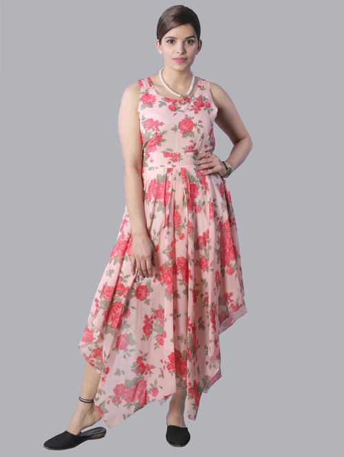 women's asymmetric floral dress - 19516171 - Very Small Image - 1