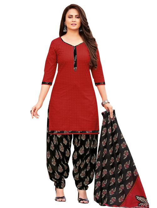 printed unstitched patiyala suit set - 19516340 - Very Small Image - 1