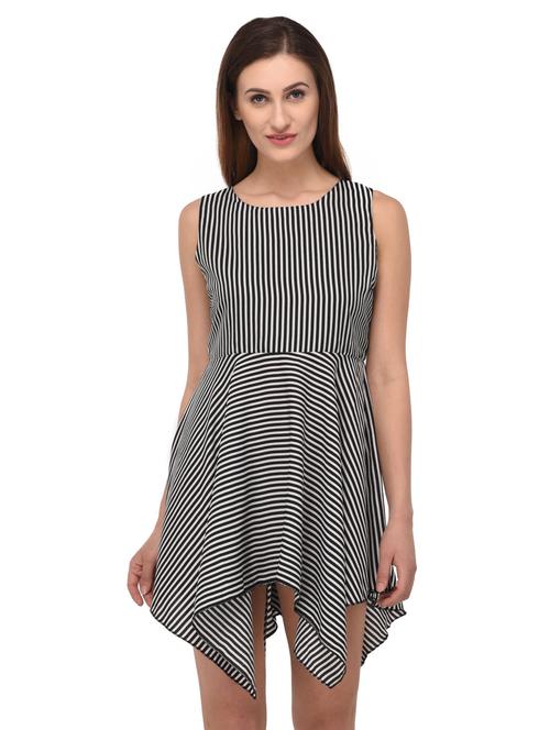 women's asymmetric striped dress - 19517088 - Very Small Image - 1