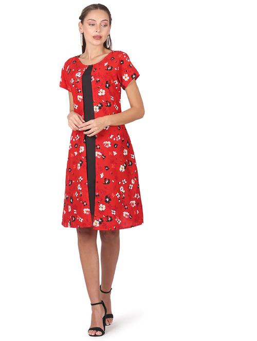 women's layered floral dress - 19517245 - Very Small Image - 1