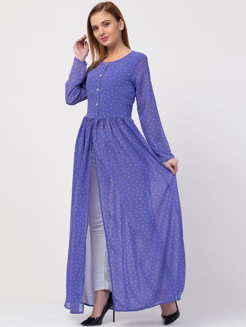 blue georgette aline tunic - 19517277 - Very Small Image - 1