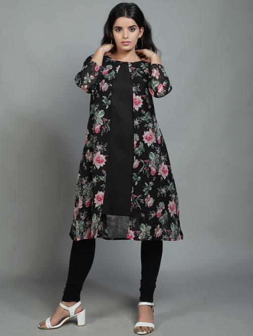 women's layered floral dress - 19517290 - Very Small Image - 1