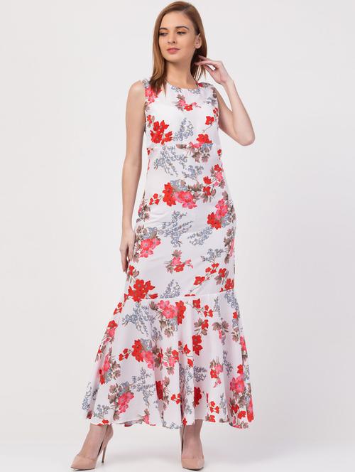 women's ruffle solid dress - 19517303 - Very Small Image - 1