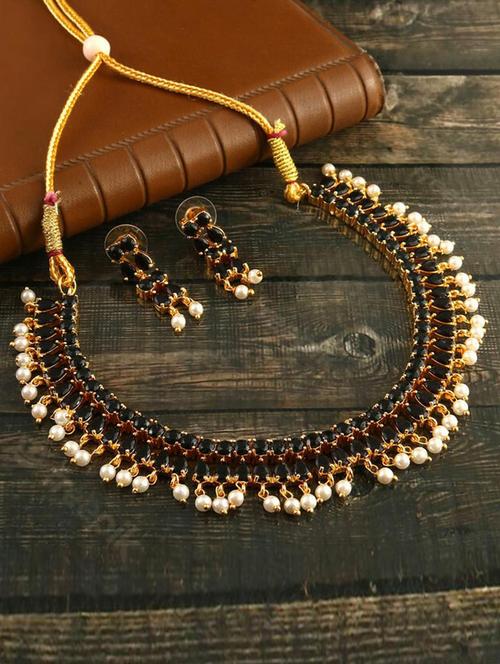 black brass necklace and earring - 19518757 - Very Small Image - 1