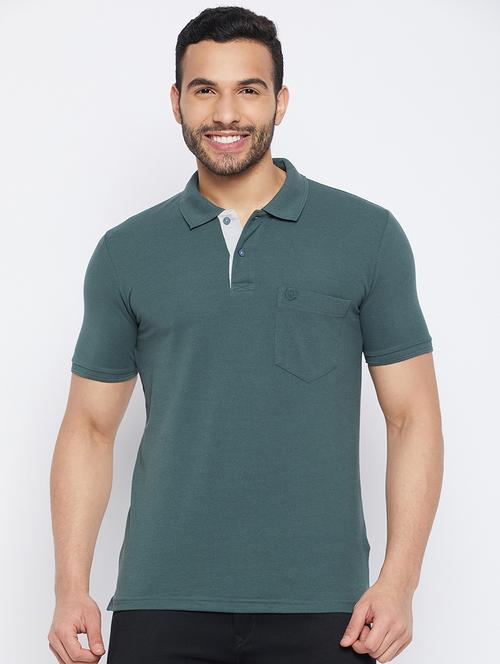 men short sleeves plain polo t-shirt  - 19519446 - Very Small Image - 1
