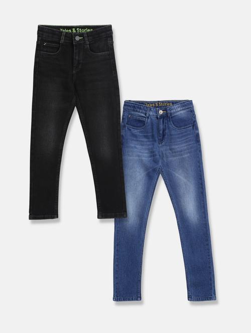 Boy's Plain Skinny Fit Jeans - 19520391 - Very Small Image - 1