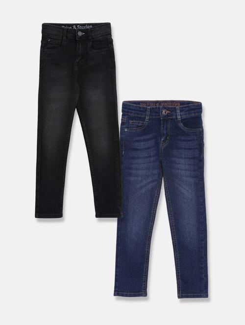 boy's plain skinny fit jeans - 19520401 - Very Small Image - 1