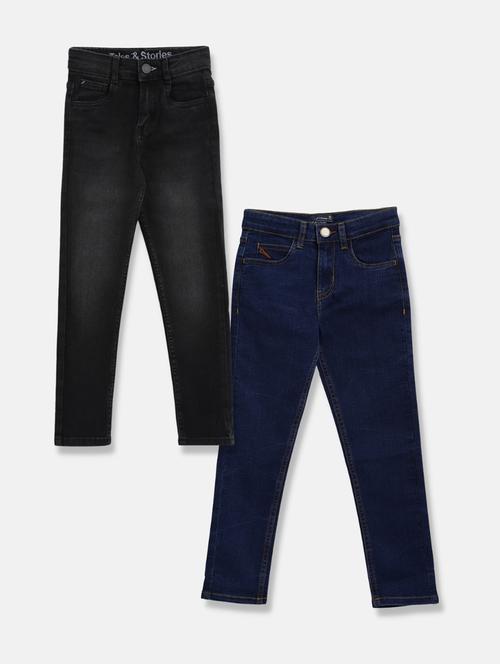 Boy's Plain Skinny Fit Jeans - 19520416 - Very Small Image - 1