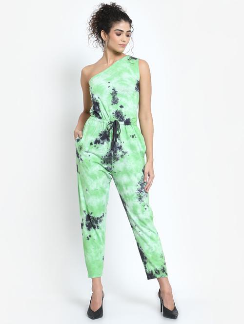 women single shoulder tie-dyed full leg jumpsuit - 19522340 - Very Small Image - 1