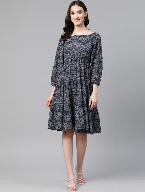 women's tiered dress self design dress - 19522597 - Very Small Image - 1
