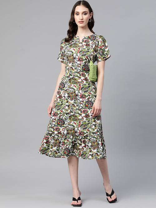 women's fit & flare floral dress - 19522608 - Very Small Image - 1