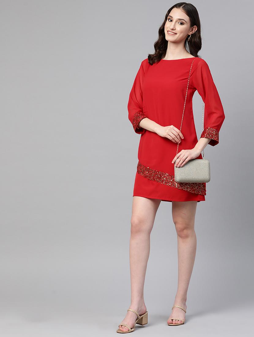 women's layered mini dress - 19522620 - Standard Image - 3