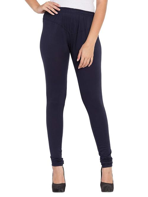 dark blue cotton blend leggings - 19523444 - Very Small Image - 1