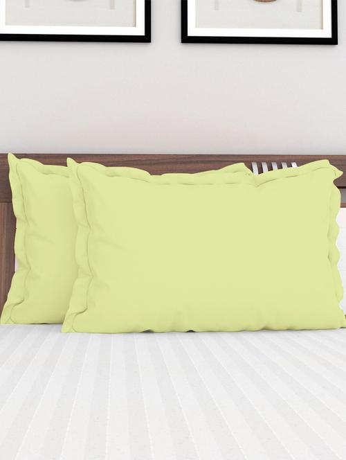 pizuna cotton 400tc standard pillowcases light green 100% long staple cotton satin pillowcase with 1.25" inch frame all around - 19528514 - Very Small Image - 1