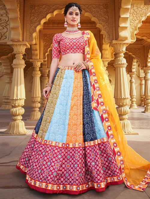printed lehenga choli with dupatta set - 19528700 - Very Small Image - 1