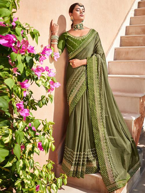 self designed embroidered saree with blouse - 19529603 - Very Small Image - 1