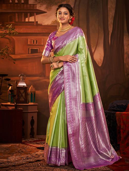 self design kanjivaram silk saree with blouse - 19530589 - Very Small Image - 1