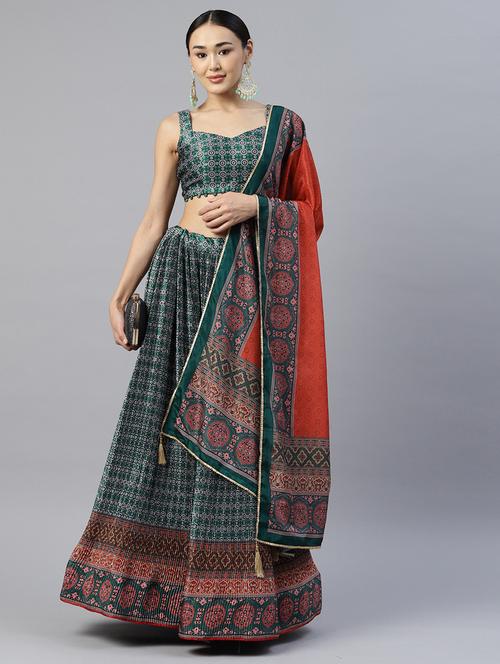 printed lehenga choli with dupatta set - 19531563 - Very Small Image - 1