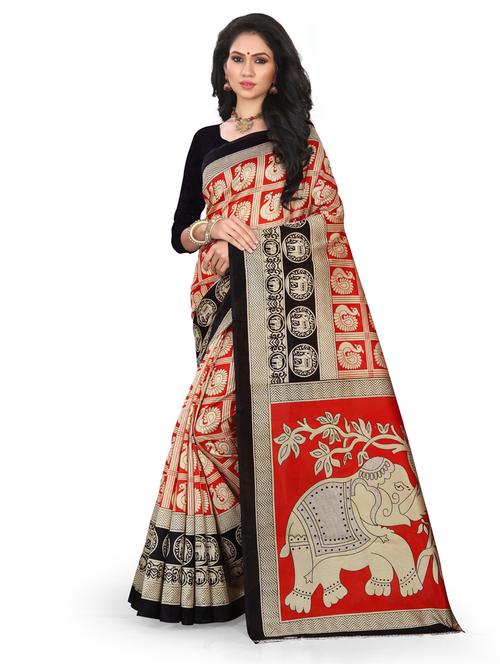 printed mysore silk saree with blouse - 19532082 - Very Small Image - 1