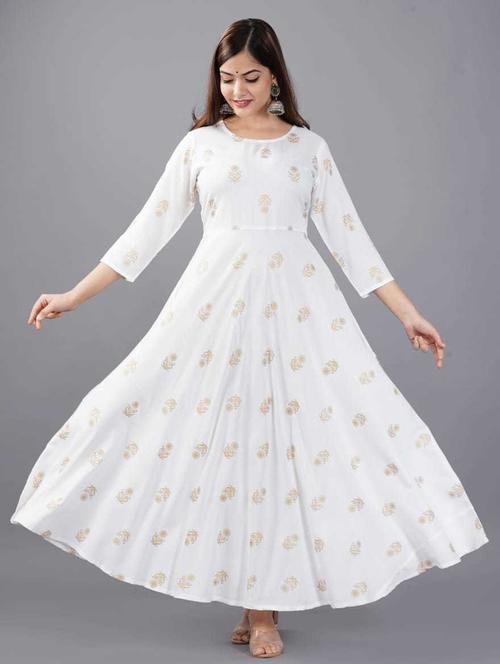 round neck anarkali kurta - 19533436 - Very Small Image - 1