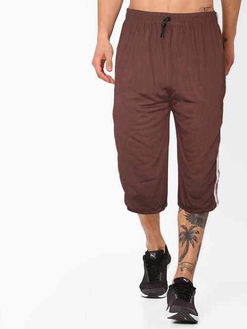 brown solid mid rise three fourth - 19533525 - Very Small Image - 1