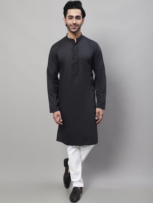 black solid long kurtas kurta - 19536973 - Very Small Image - 1