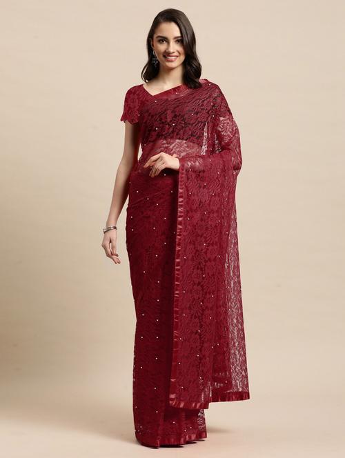 net bollywood saree with blouse - 19537044 - Very Small Image - 1