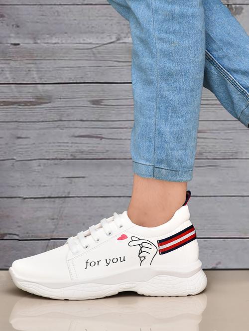 white synthetic laceup sneakers - 19538547 - Very Small Image - 1