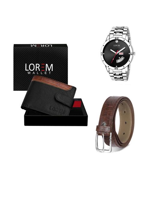 belt, wallet & watch gift combo - 19541104 - Very Small Image - 1