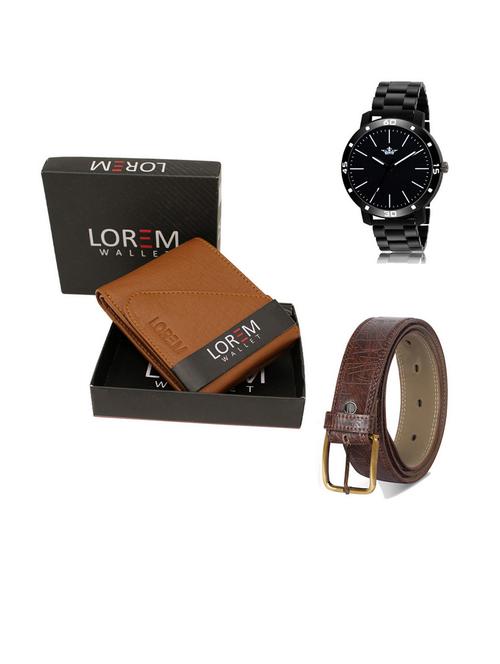 belt, wallet & watch gift combo - 19542464 - Very Small Image - 1