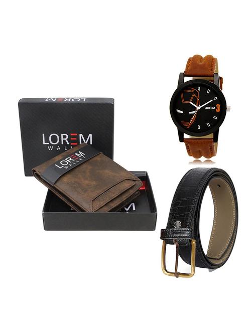 belt, wallet & watch gift combo - 19550350 - Very Small Image - 1