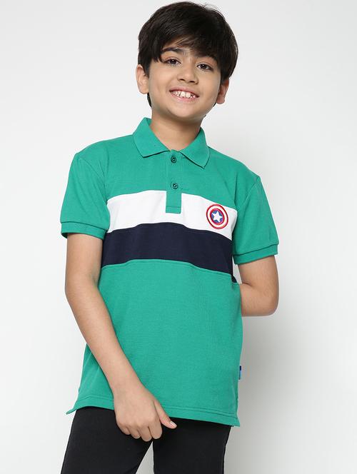 boys polo neck colour block t-shirt  - 19555022 - Very Small Image - 1