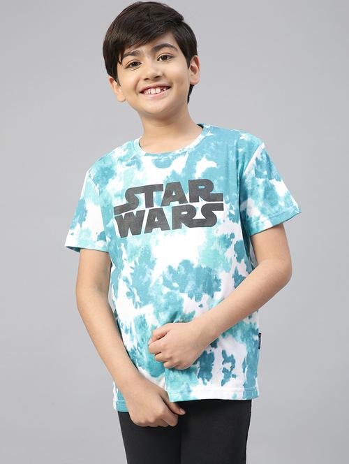 boys round neck front print tie-dyed t-shirt  - 19555031 - Very Small Image - 1