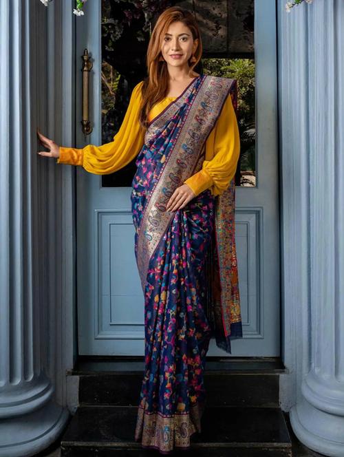 women's banarasi saree with blouse - 19561362 - Very Small Image - 1