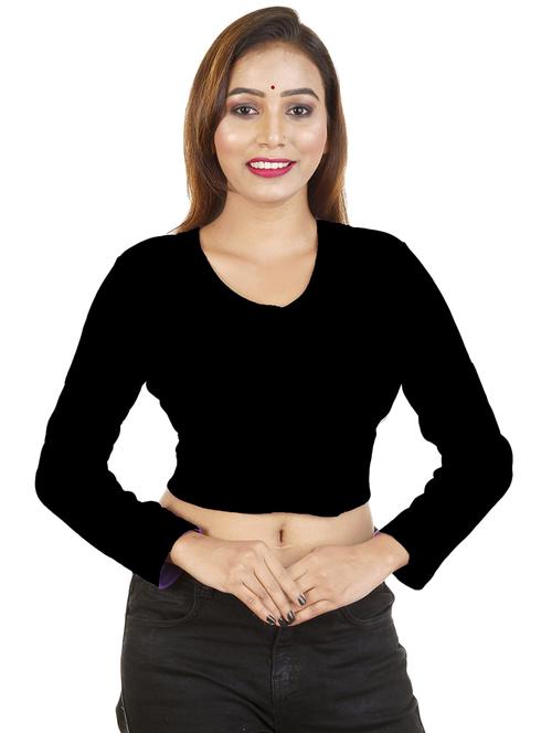 black cotton regular blouse - 19562799 - Very Small Image - 1