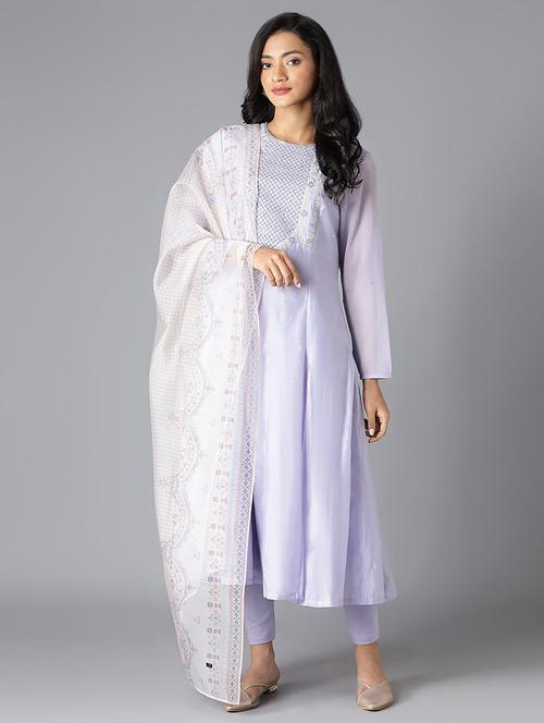 round neck kurta pant set - 19566875 - Very Small Image - 1