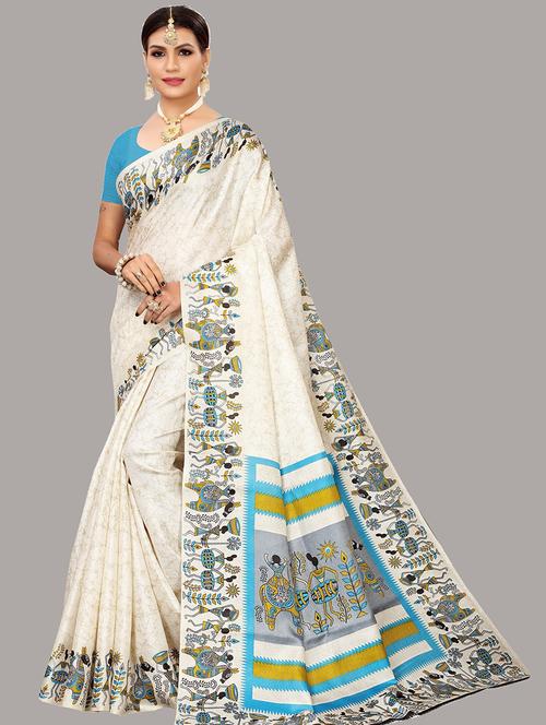 Self Design Printed Saree With Blouse - 19567703 - Very Small Image - 1