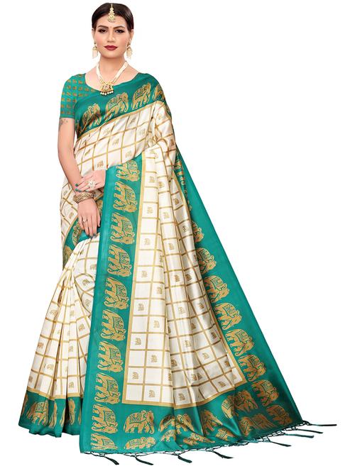 animal print bordered saree - 19567870 - Very Small Image - 1