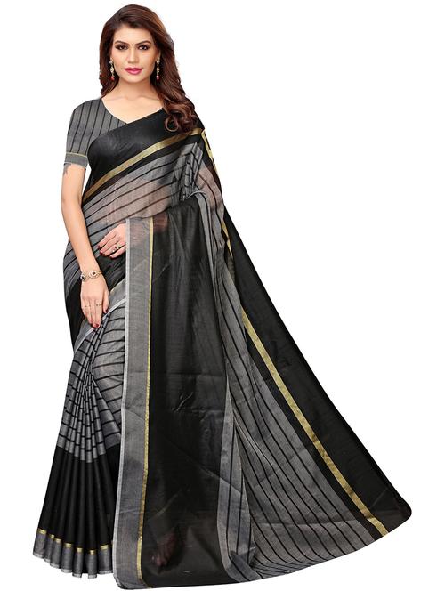 cotton silk printed saree with blouse - 19567901 - Very Small Image - 1