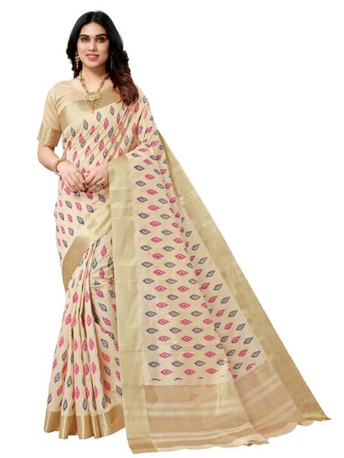 printed woven saree with blouse - 19569575 - Very Small Image - 1
