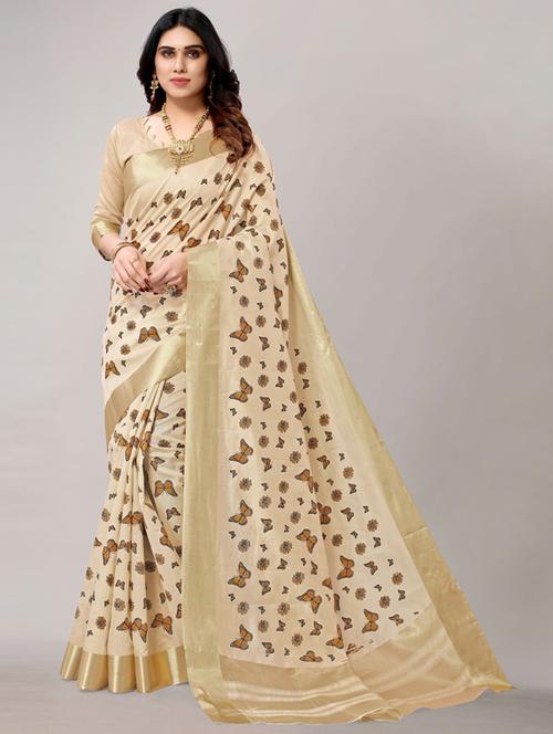 printed woven saree - 19569576 - Very Small Image - 1