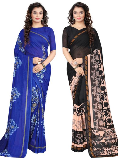 pack of 2 printed combo saree - 19570065 - Very Small Image - 1